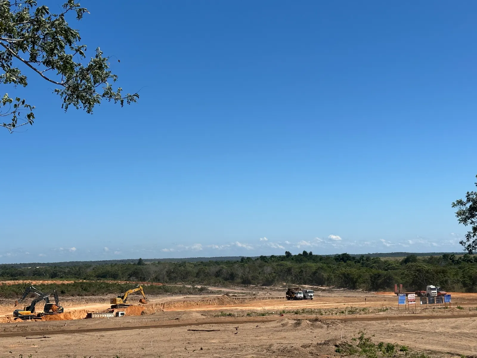 Andamento de obra de movimentação de terra no Maranhão